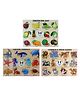 Enjunior Box Fruits Animals and Aqua Animals Puzzle with Knobs Multicolour - 36 Pieces