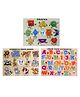 Enjunior Box Shapes Alphabets and Animals Puzzle with Knobs Multicolour - 40 Pieces