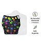 SuperBottoms Freesize UNO Cloth Diaper (3M - 3Y) Reusable with 1 Dry Feel Pad, Absorbs 4-5 Pees - Rainbow Twinkles