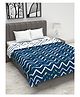 Divine Casa Microfiber Polyester Reversible 120 GSM Double Bed AC Chevron Dohar - Dark Blue White 