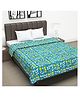 Divine Casa Cotton 120 GSM Floral Print Double Bed AC Dohar - Green