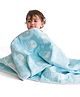 Tidy Sleep 100% Organic Cotton Reversible Baby Blanket  Party Animals - Blue