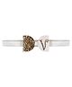 Aye Candy V Initial Bow Headband - White & Golden