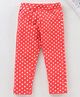 Babyhug Full Length Jeggings Polka Print - Red