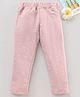 Babyhug Knit Full Length Jeggings Star Print - Pink