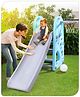 Babyhug 2-in-1 Giraffe Slide With Basketball Hoop -Blue & Grey | Smooth Giraffe-Themed Slide | Indoor Outdoor Active Play | improves motor skills, balance and coordination | BIS Certified