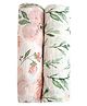 Crane Baby Parker Collection Muslin Swadddle Floral Print Pack of 2 - Multicolour