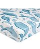 Crane Baby Caspian Collection Crib Sheet Whale Print - Blue 