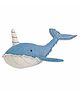 Crane Baby Narwhal Plush Toy Blue White - Length 30 cm