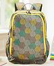Pine Kids Cube Print School Backpack|2 Main Compartments,2 side Bottle Pockets|Water Resistant|Long lasting and Durable Zippers | Comfortable back cushioning | For School, Travel and Outdoors|Brown- 18inches