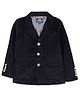 Cherry Crumble By Nitt Hyman Full Sleeves Collar Neck Colour Block Fancy Winter Wear Coat - Navy Blue