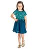 Cherry Crumble By Nitt Hyman Short Sleeves Knee Length Embellished Falling Sequins Dress - Sea Green