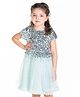 Cherry Crumble By Nitt Hyman Half Sleeves Embellished Sequins Shelby Dress - Sky Blue