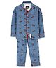 Cherry Crumble By Nitt Hyman Full Sleeves Full Length Printed Peter Pan Nightsuit - Blue
