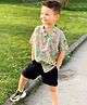 Cherry Crumble By Nitt Hyman Half Sleeves Floral Print Tropical Holiday Shirt - Multicolor