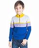 Cherry Crumble By Nitt Hyman Full Sleeves Front Zipper Colour Block Mockneck Sweater - Multicolor