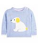 Cherry Crumble By Nitt Hyman Full Sleeves Dog Knitted Sweater - Blue