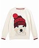 Cherry Crumble By Nitt Hyman Full Sleeves Winter Dog Knitted Intarsia Sweater - Cream