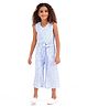 Primo Gino Sleeveless Viscose Woven Jumpsuit Floral Print - Blue