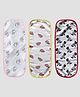 Pranava Organics Pack Of 3 Sheep Print Burp Cloth - White