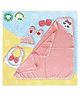 Pranava Organic Cotton Striped Bib Cap With Booties Mittens & Blanket - White & Pink