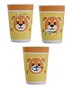 FunBlast Bamboo Fiber Glasses Puppy Design Pack of 3 Brown - 380 ml Each