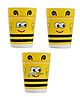 FunBlast Bamboo Fiber Glasses Bee Design Pack of 3 Brown - 380 ml Each
