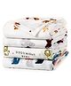 Elementary Reusable Muslin Cotton Square Nappy Large Pack Of 4 - Multicolor (Color May Vary)