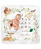 Elementary Milestone Multicolor Bedsheet for New Born Baby Photo Shoot - Animal Safari