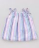 Babyhug Singlet Sleeves Cotton Cambric Printed Striped Woven Top - Multicolour