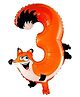 Shopping Time Jungle Animal Fox 3 number Foil Balloon - Orange