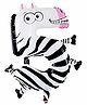 Shopping Time Jungle Animal Zebra 5 Number Foil Balloon - White Black