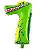 Shopping Time Jungle Animal Crocodile 7 Number Foil Balloon - Green