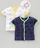 Cucumber Half Sleeves Cotton Vests Printed Set of 2 (Colour & Print May Vary)