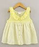 Button Noses Sleeveless Embroidered Top With Frill Detailing - Yellow