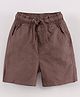 Cucumber Shorts with Drawstring Solid Color - Brown