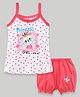Cucumber Singlet Sleeves Inner Wear Set Princess Print - Red