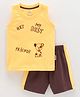 Child World Sleeveless T Shirt and SChild World Sleeveless T Shirt and Shorts Text Print - Bluehorts Text Print - Yellow