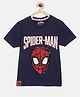 Nap Chief Half Sleeves Reversible Sequin Spider Man Detailing Tee - Navy Blue