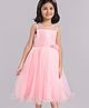 Babyhug Sleeveless Fit and Flare Embellished Party Frock with Corsage - Pink