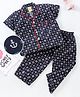 Yellow Duck Half Sleeves Night Suit Anchor Print - Navy