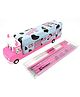 Crackles Double Decker Bus Shaped Multi Level Metal Milk Truck Pencil Box (Color and Print May Vary)