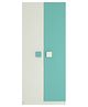 Adona Corolla 2 Door Kids Wardrobe with Petal Handles and Inner Drawer - Ivory Turquoise