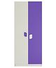 Adona Corolla 2 Door Kids Wardrobe with Petal Handles and Inner Drawer - Ivory Purple