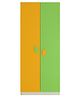 Adona Corolla 2 Door Kids Wardrobe with Petal Handles and Inner Drawer - Yellow Green