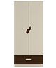 Adona Elanza 2 Door Wardrobe With Drawer And Oval Handles Light Wood - Coffee Walnut
