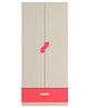 Adona Elanza 2-Door Kids Wardrobe with Drawer and Oval Handles Light Wood - Strawberry Pink
