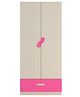 Adona Elanza 2-Door Kids Wardrobe with Drawer and Oval Handles Light Wood - Barbie Pink