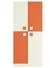 Adona Flora 2 Door Premium MDF Wardrobe With Floral Handles - Ivory Orange