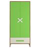 Adona Novara Kids Wardrobe with 2 Drawers and Wooden Handles - Green
